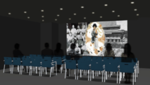 Sala de projeção do karate Kaikan em Okinawa