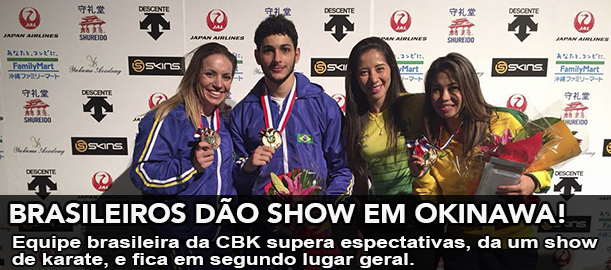 Com apenas 5 atletas, karate brasileiro fica com o segundo lugar geral.